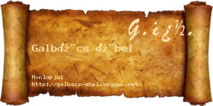 Galbács Ábel névjegykártya